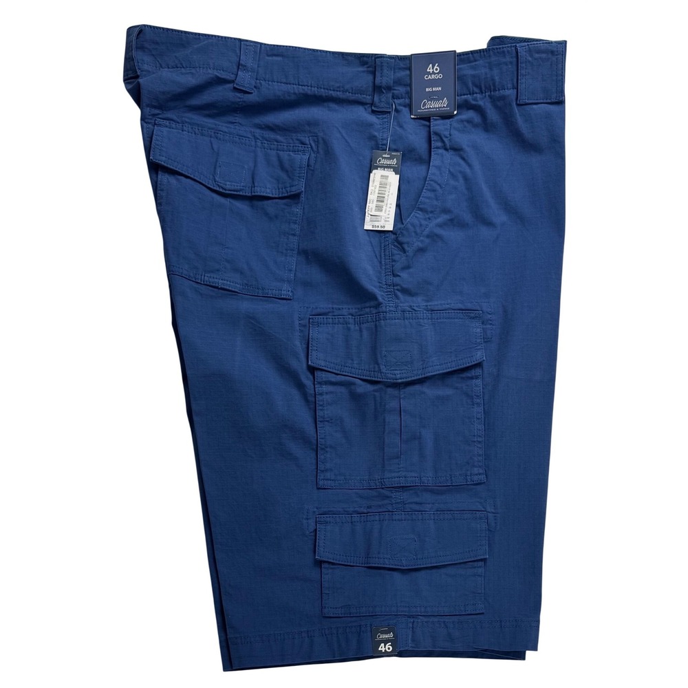 Roundtree & Yorke Casuals Big Man Blue Cargo Shorts 46 Ripstop